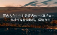 圈内人在中午时分遭遇mitao真相大白，蜜桃传媒全网炸锅，详情直击