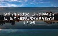 蜜桃传媒深度揭秘：热点事件风波背后，圈内人在机场贵宾室的角色罕见令人意外