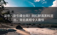深夜八卦引爆全网！网红醉酒黑料流出，背后真相令人震惊