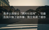 我承认我搜过“黑料社官网”，但最后我只做了这件事：我立刻清了缓存