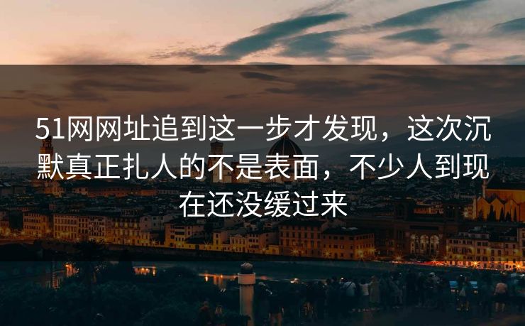 51网网址追到这一步才发现，这次沉默真正扎人的不是表面，不少人到现在还没缓过来